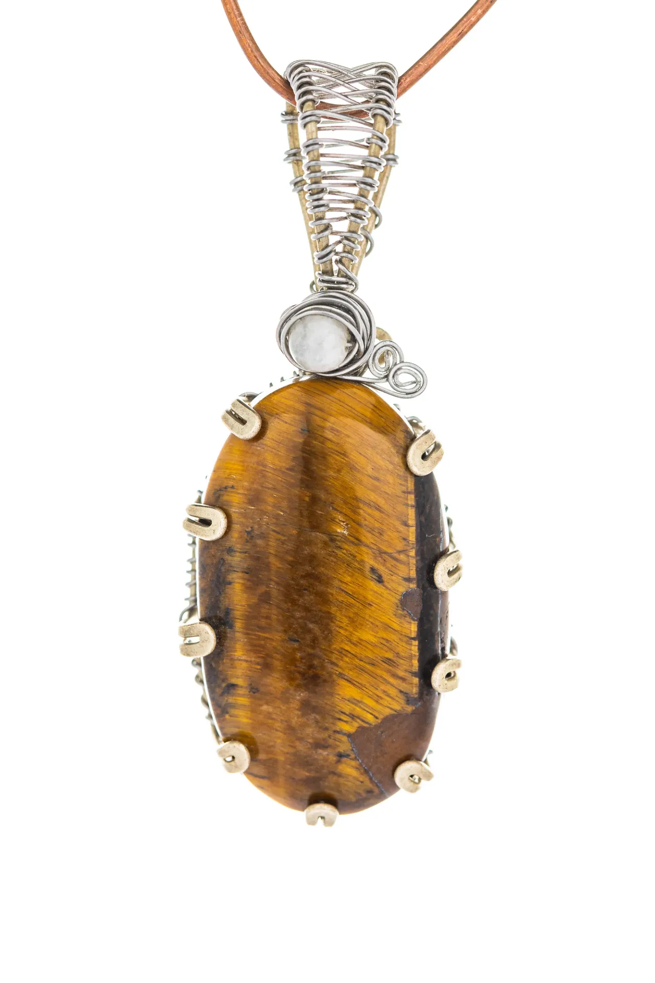 [DI-AC-OT-009] Path Sun — Tiger's eye and moonstone charm