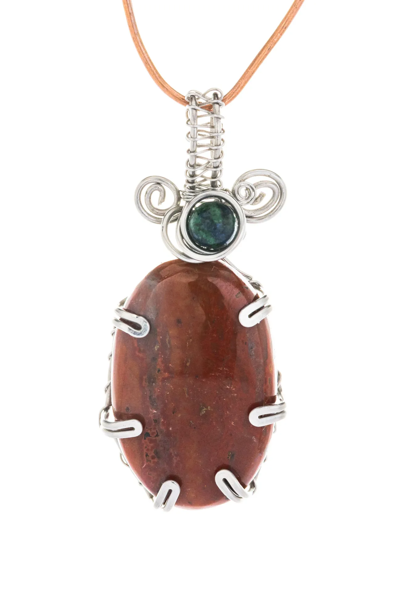 [DI-AC-JA-022] Earth and Tides — Red jasper and ocean jasper charm