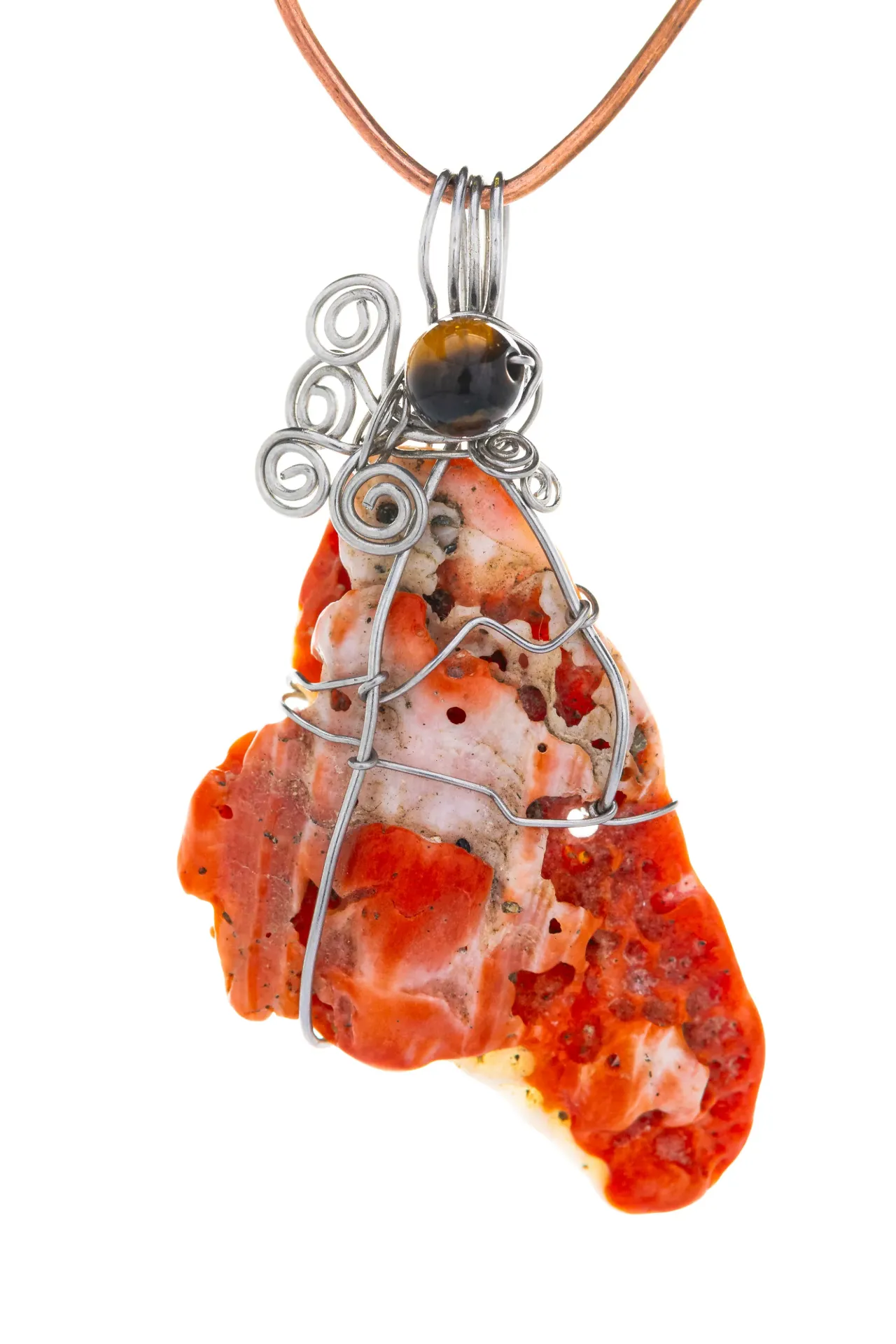 Fuego del Pacífico — Dije de spondylus rojo